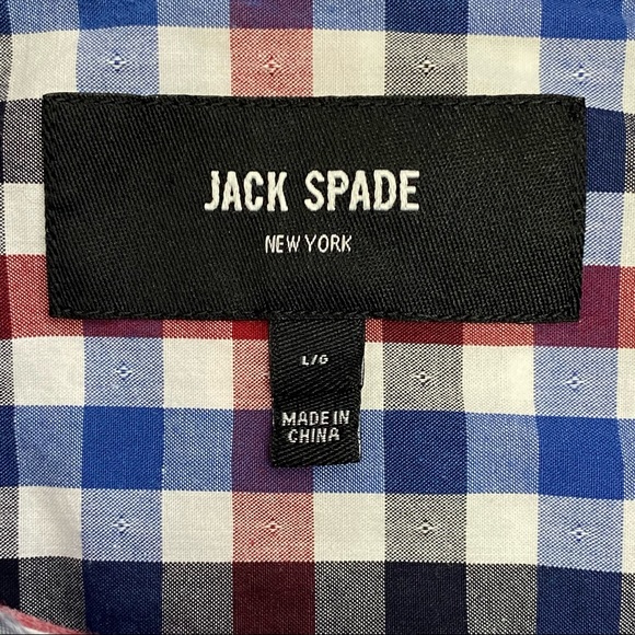 Jack Spade Men’s Plaid Long Sleeve Button Down Shirt Red Blue Size Large - Picture 5 of 9